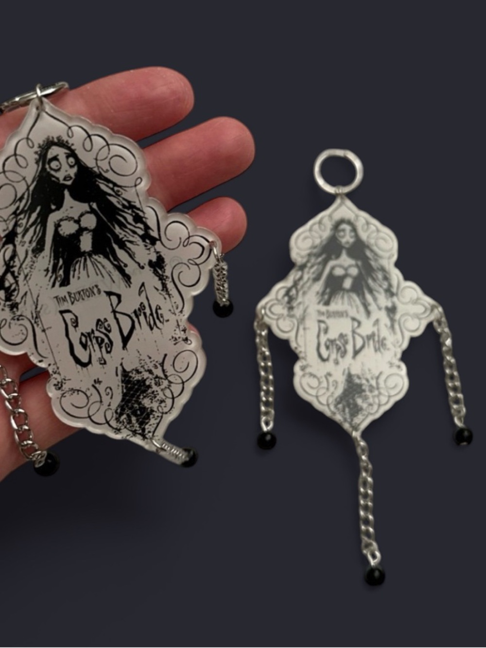 Black & White Tim Burton 'Corpse Bride' Dangle Earrings